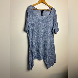 Kristin Nicole Thermal Plus 3X Short Thermal Top Blouse Asymmetrical Hem Stretch